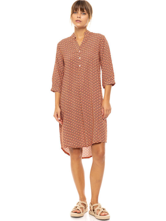 Γυναικείο Beachwear Pink Label Prism Geo Viscose 3/4 Μανίκι