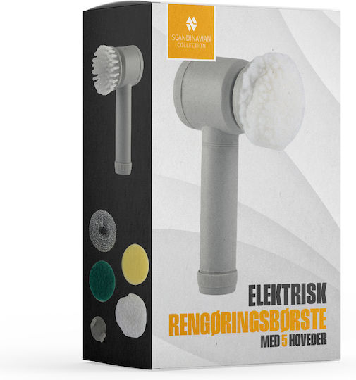 Scandinavian Collection Electric Cleaning Brush 5 Heads 19.5 X 11 Cm Household Cleaning Brushes