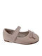 Kids Leather Ballerinas with Hoop & Loop Closure Pink