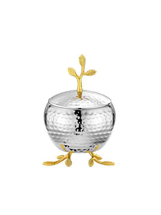 Capolavoro Φοντανιέρα Glas mit Deckel 15x15x21cm Silber