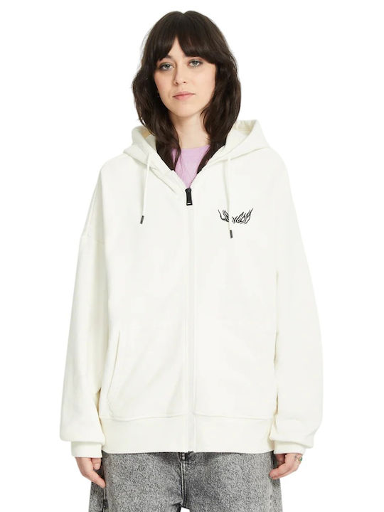 Alix Women's Sweatshirt Jacket Hooded White