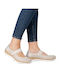 Lederne Damen Ballerinas in Beige Farbe