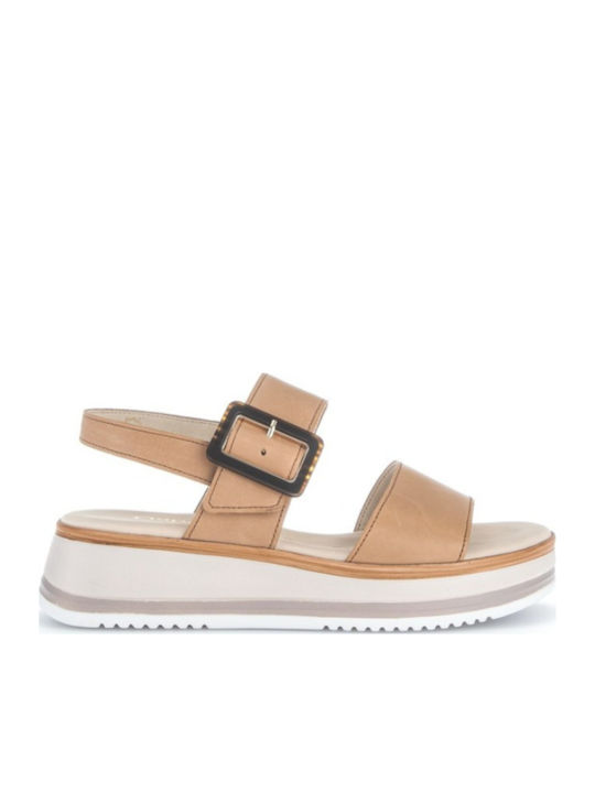 Gabor Leder Flache Sandalen für Damen Anatomisc...