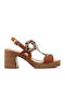 Leather Sandals Tabac Brown