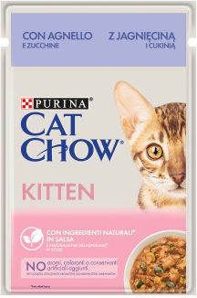 Cat Chow Wet Food for Young Cats in Pouches with Vegetables, Lamb, Meat and Fish 85gr