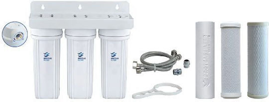 Proteas Filter Uf Pro 01 Water Filtration System Triple Under Sink Micron ½" with Replacement Filter Polypropylene, Activated Carbon CTO,Activated Carbon with Ultrafiltration Membrane Uf Pro 01 EW-013-0517