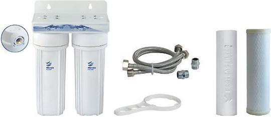 Proteas Filter Uf Pro 01 Water Filtration System Double Under Sink Micron ½" with Replacement Filter Activated Carbon CTO/ECO-CBVOC1, Polypropylene EW-013-0516