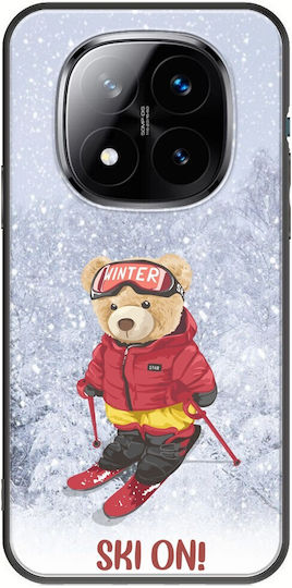 Weihnachtsbär Ski auf Xiaomi Redmi Note 14 Pro+ 5g Schwarzes TPU Schwarzes Silikon