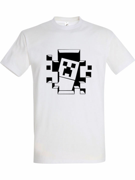 Tricou Unisex "Minecraft Face" Alb