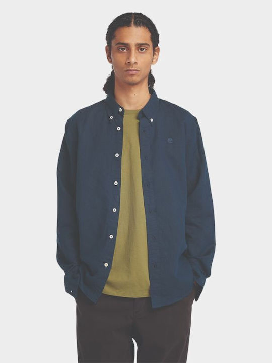 Timberland Long Sleeve Linen Shirt in Narrow Fi...