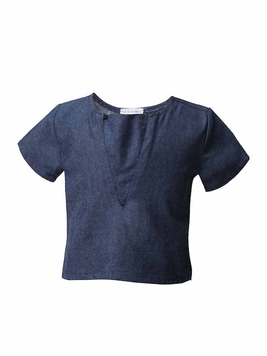 Παιδική Μπλούζα Κοντομάνικη Denim