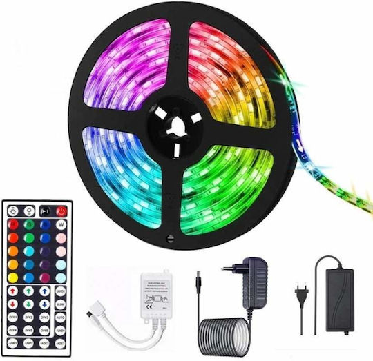 LED Strip 12V RGB Light 5m Type SMD5050 with Power Supply & Remote Control