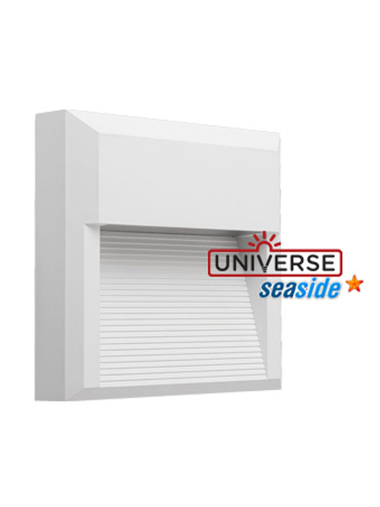 Universe Επιτοίχιο Εξωτερικό Φωτιστικό LED IP65 8W με Θερμό Λευκό Φως 20x20x3.5εκ.