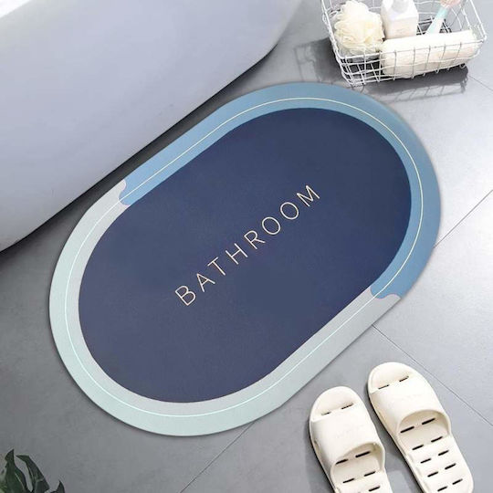 Antiderapant Covoraș de Baie Oval Blue / Gray 58x38buc