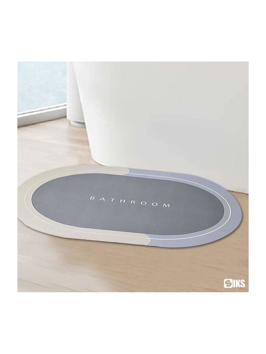 Rutschfest Set Badematten Oval Light Blue/grey 3Stück
