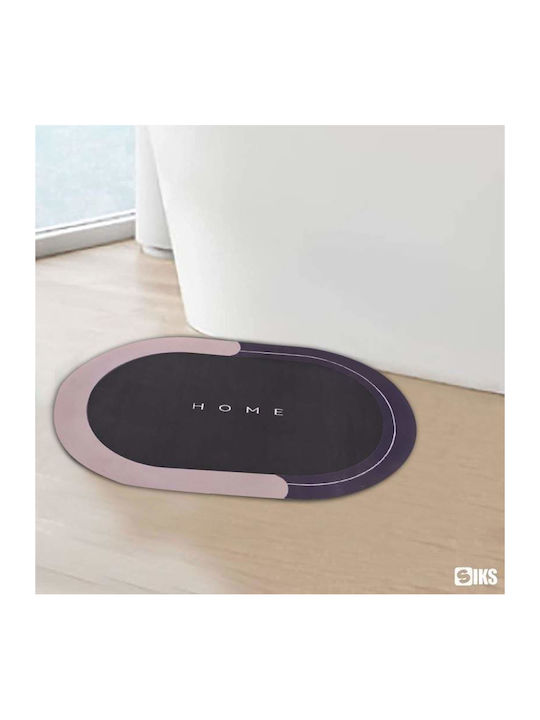 Αντιολισθητικό Πατάκι Μπάνιου Οβάλ Pink-black 57x38εκ.