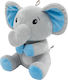 2-in-1 Plush Toy Balloon Weight Elephant Blue Ears Loop 21cm 170g