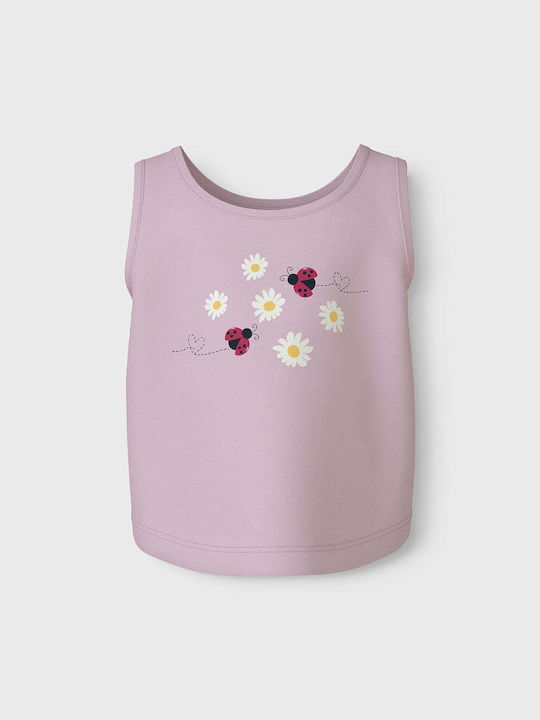 Kids' Shirt Sleeveless Pink Jersey Flowers