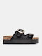 Flache Sandalen für Damen Flatforms in Schwarz Farbe