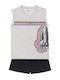 Dreams by Joyce Kids Nightwear Summer Gray Melange Space Shuttle R2D2