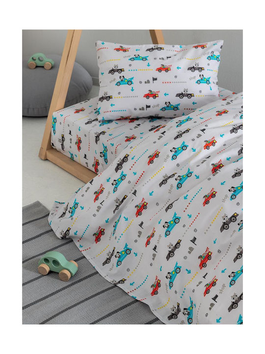 Palamaiki Fitted Set My Kingdom Gray 130x170cm Baby Sheets