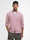 Linton Long Sleeve Linen Checked Shirt Red