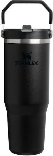 Stanley Iceflow Flip Straw Tumbler Thermos Stainless Steel BPA Free 890ml Black with Straw