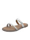 Δερμάτινα Γυναικεία Ανατομικά Σανδάλια Ασημί