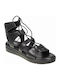 Flache Sandalen für Damen in Schwarz Farbe