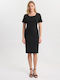 Sommer Midi Damenkleid Schwarz