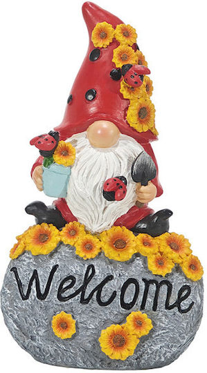 General Trade Decorative Gnome Sign Welcome Yellow 14x9x25cm