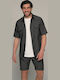 Thrust Ben Tailor Herren Schwarzes Bermuda-Shorts und Hemd Set 141637