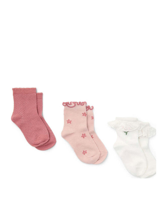 Little Dutch Kids' Socks Fairy Garden Pink 3 Pairs