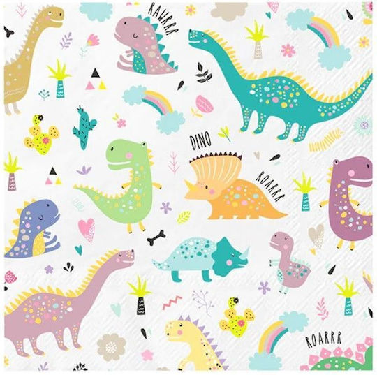 Baby Dinosaur Napkins 16.5×16.5cm – 10 Pieces