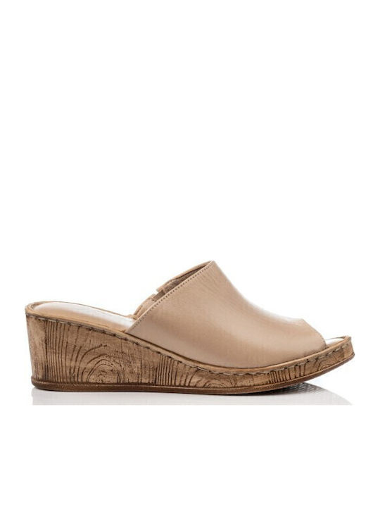 Damenplattformen Beige