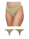 Modal Fimelle Women's String 2Pack Seamless Oil-ecru