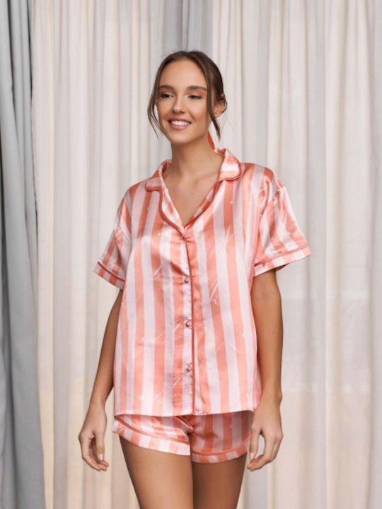 Comfort Set Pijamale Dama De Vară Somon