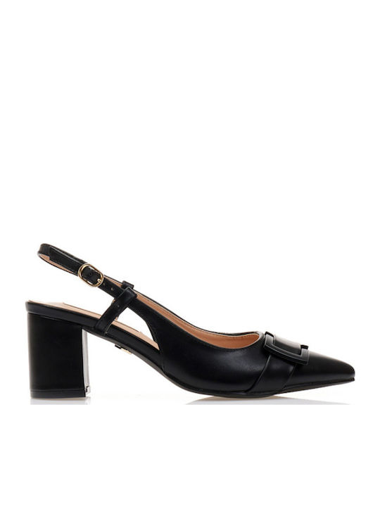 Tsoukalas Black Medium Heels with Strap