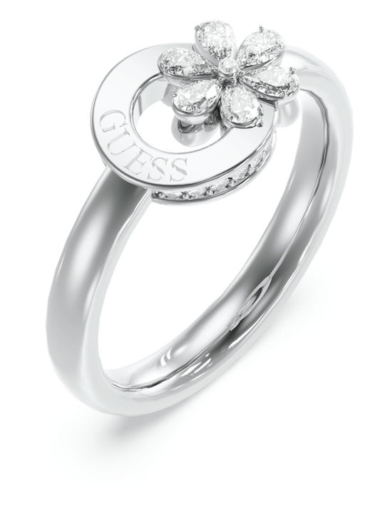 Guess Ring with Zircon made of Steel