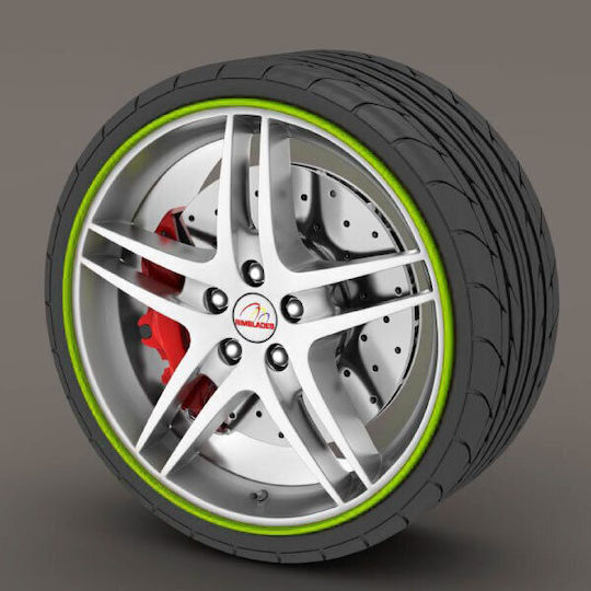 Premium Quality Rim Protection Set 4 Plastic Rings Green Color