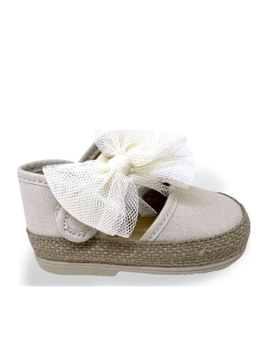Kids Espradrilles with Hoop & Loop Closure Beige