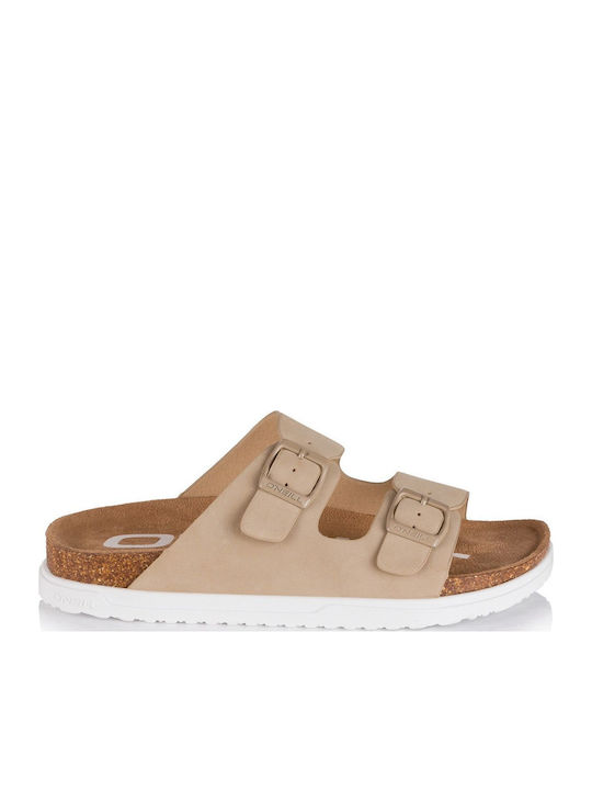 Women's Flat Sandals in Beige Color