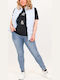 Damen Ärmellos Puffer Jacke Hellblau