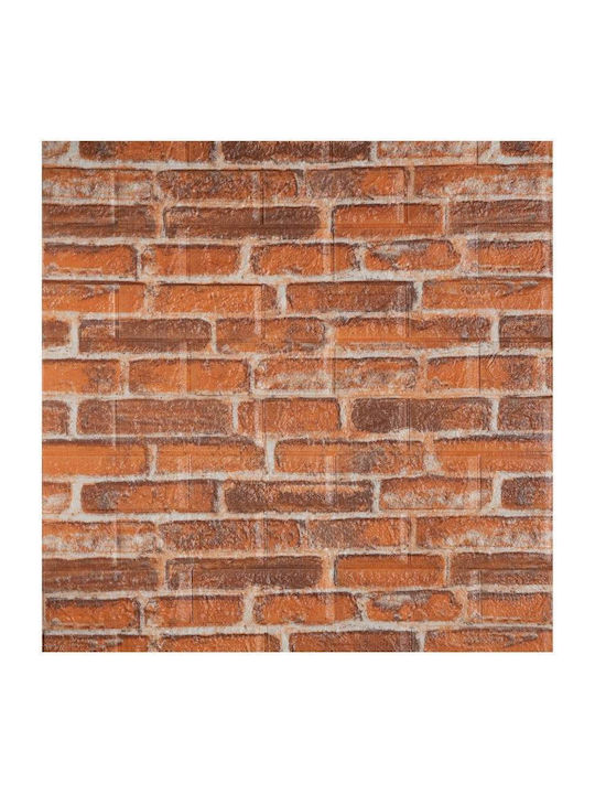 Tapet 3D autoadeziv Siks Model Cărămidă Ridicată Maro Design Modern Rezistent la Apă Ușor de Curățat Dimensiuni 77x70cm