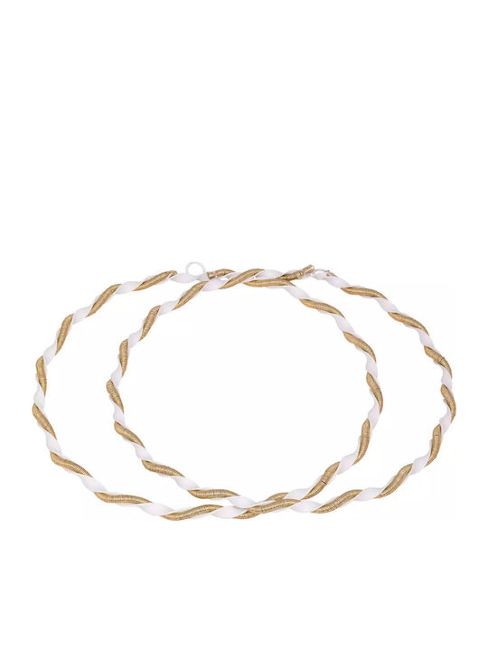 Wedding Crowns White Enamel Gold-Plated Decoration 051180 051180 Brass