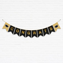 Γιρλάντα Αποφοίτησης Congrats Black & Gold