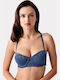 Μπλε Strapless Σουτιέν με Ελαφριά Ενίσχυση