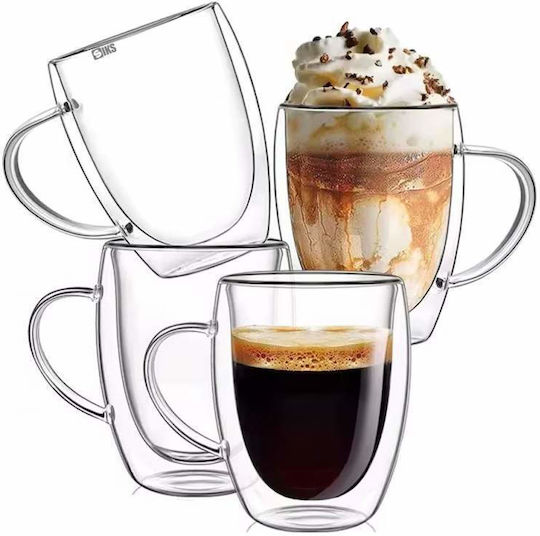 Cană Sticlă Transparentă 350ml 4buc