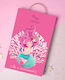 Easter Candle Case with Theme "Mermaids" Fuchsia 30x19cm.