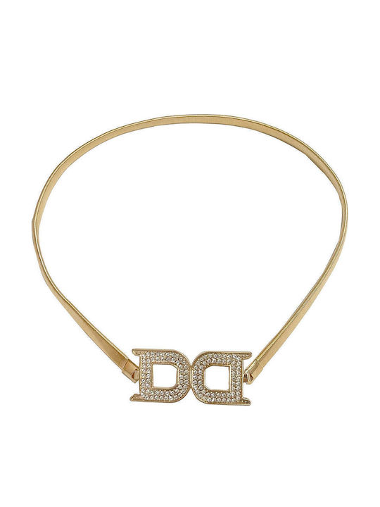 Wide Elastic Women's Belt Gold